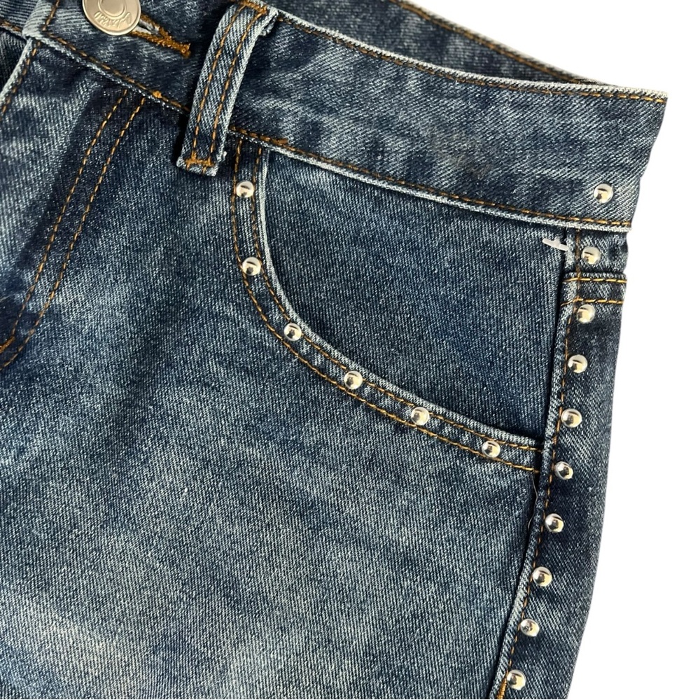 Cali 1850 Denim Mini Skirt with Studded Details - Picture 3 of 11